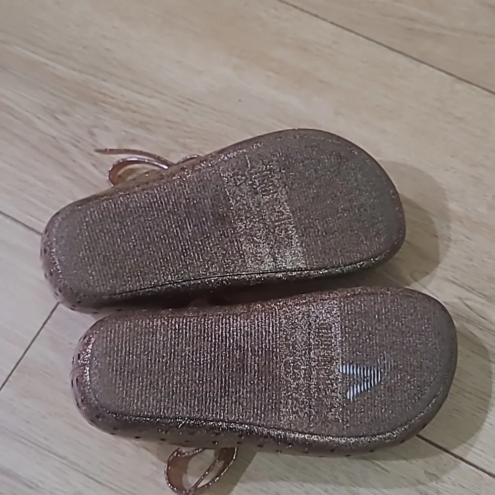 Mini Melissa Glittery Brown Kids Shoes Size 9
